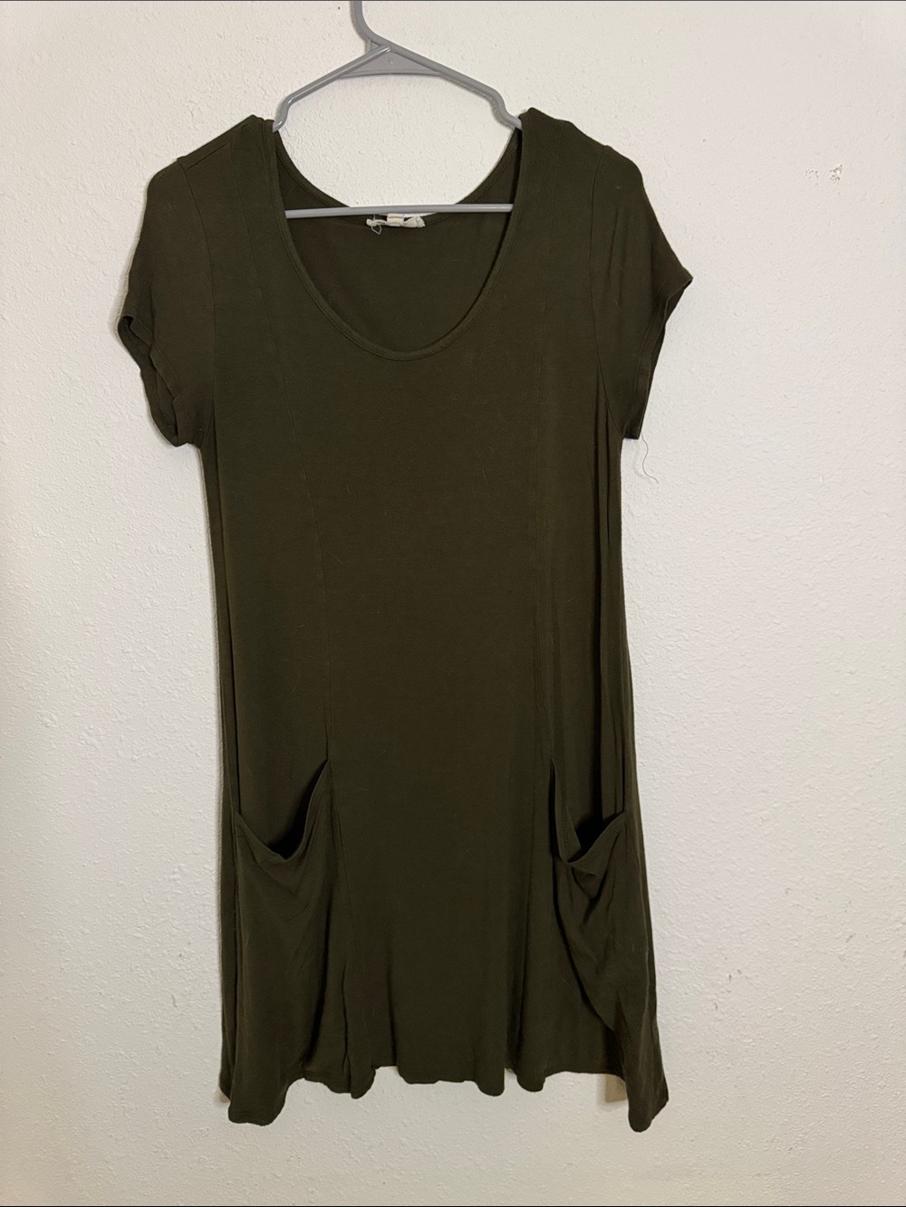 Rolla Coster Olive Short-Sleeve Pocket Tunic Dress